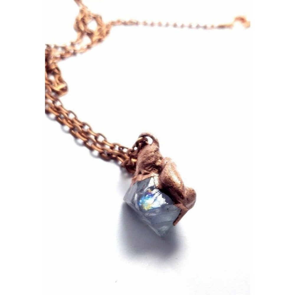 Flourite crystal necklace handmade - Picture 3 of 12
